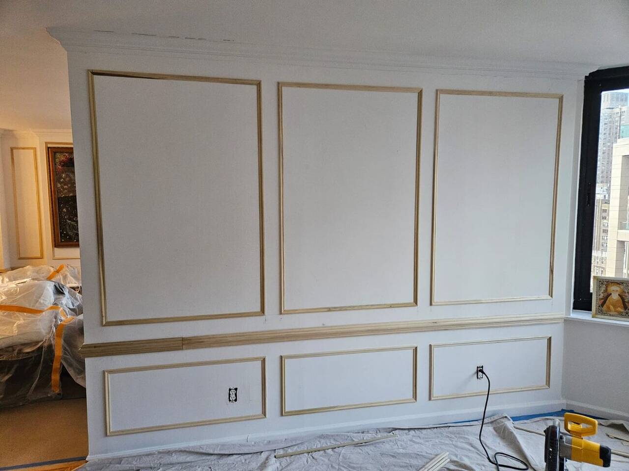 Custom built-in cabinetry and luxury trim work, NYC residential renovation